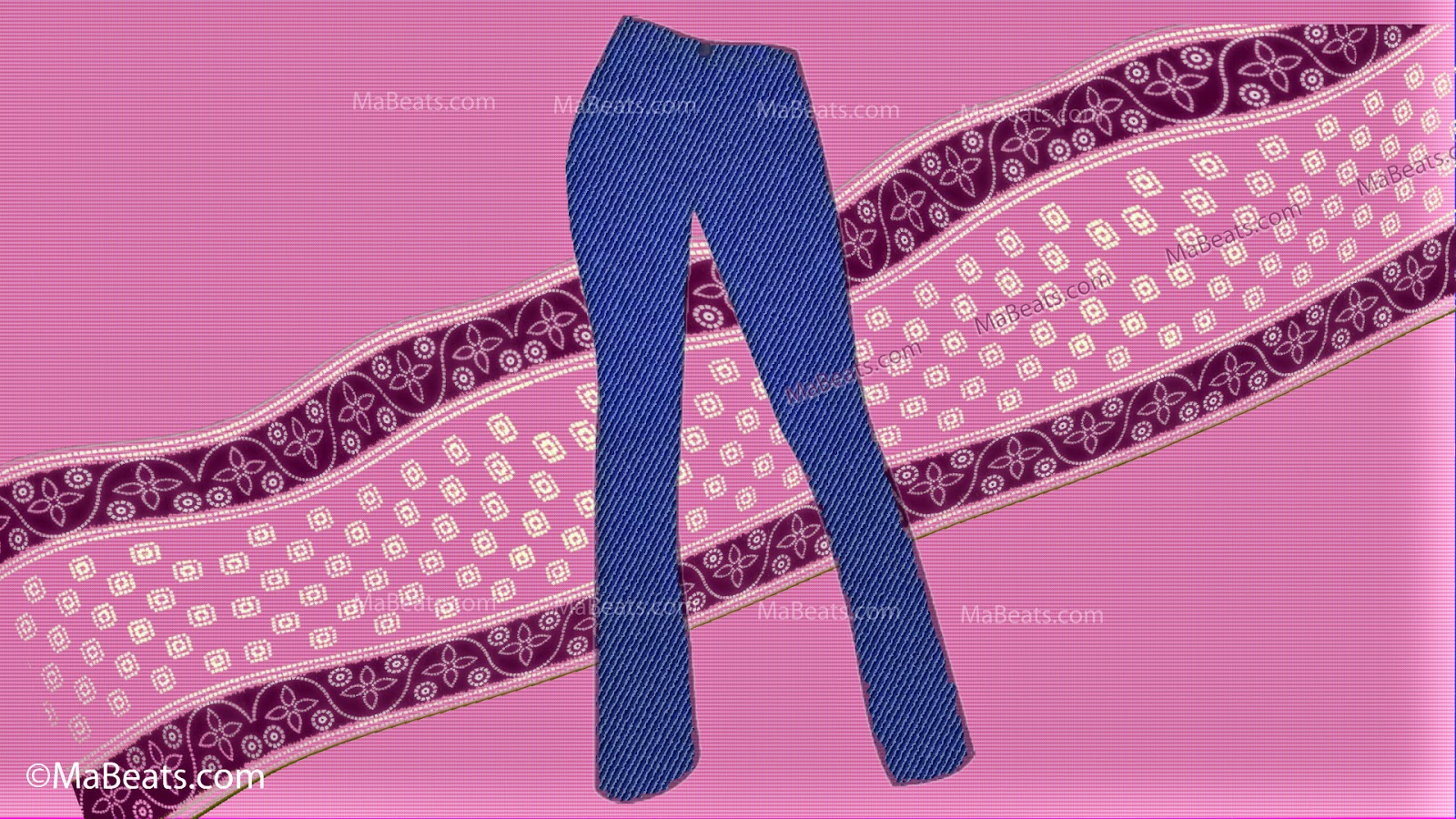 Dress code policing Dress code policing, Jeans and Saree in a pink background,