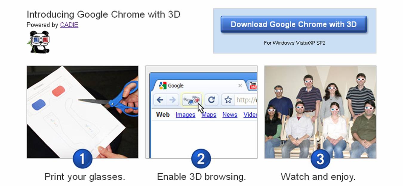 Google Chrome with 3D