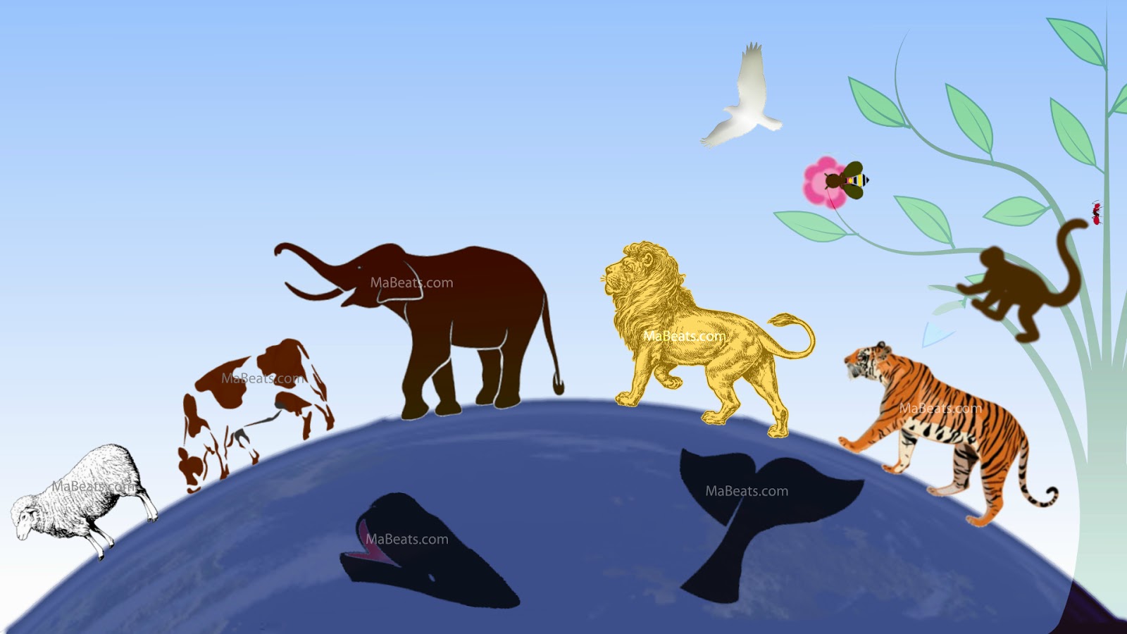 Total population of living things on planet earth Total population of animals, number of trees, money, bees, bacteria, elephant, lion, tiger, species,